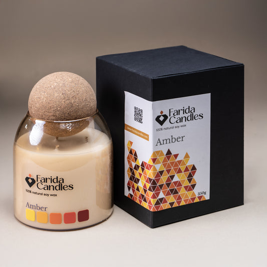 Amber Artisanal Jar Candle – Cork Top Edition